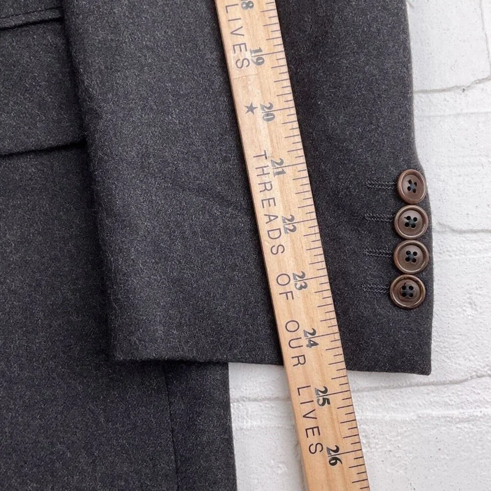 Duca Di Mantova Suit Men 42R 34Wx30L Black Classic Flannel Wool Molteni Gabriele
